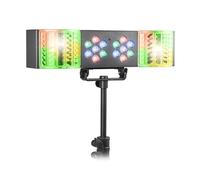 Fuzzix DerbyStar1 Partybar LED avec Effet Derby et Projecteurs Wash RGB, Télécommande Incluse, Modes Auto et Son-Lumière, Compact et Portable, Idéal pour Fêtes, Karaoké et DJ Débutants