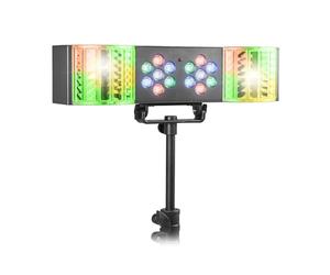 Fuzzix DerbyStar1 Partybar LED avec Effet Derby et Projecteurs Wash RGB, Télécommande Incluse, Modes Auto et Son-Lumière, Compact et Portable, Idéal pour Fêtes, Karaoké et DJ Débutants