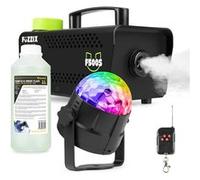 Fuzzix F500S - Pack Machine à Fumée 500 Watts avec Boule Disco RGB et 1L de Liquide à Fumée Standard Noir G