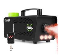 Fuzzix F503L Machine à Fumée 500 Watts avec 3 LEDs RGB - Facile à Transporter, Puissante et Compacte, Niveau de Réservoir, Idéal pour Les Anniversaires, Soirées Halloween