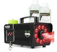 Fuzzix F509L Pack Machine à Fumée 500W 3 LEDs RGB Noir 2L Liquide | Effets Fumée et LED Dynamiques pour Soirées et Anniversaires, Transport Facile, Puissance 500W, Niveau Réservoir Visible