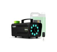 Fuzzix F509L Pack Machine à Fumée 500W 9 LEDs RGB + 5 L liquide inclus | Noire