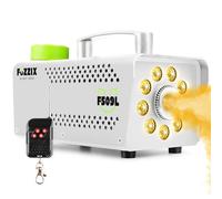F509LW Machine à Fumée 500 Watts avec 9 LEDs RGB - Blanc, Facile à transporter, Puissante et Compacte