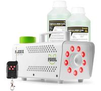 Fuzzix F509LW Pack Machine à Fumée 500W 3 LEDs RGB Blanc 2L Liquide