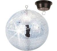 BeamZ Lighting Boule à facettes Fuzzix MB30M 30 cm – Sphère en PVC, Moteur 230V, Argenté