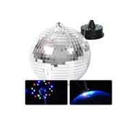 Fuzzix - Pack Boule à Facettes 30cm avec Moteur LEDs RGB, Idéal pour les Soirées Disco à la Maison