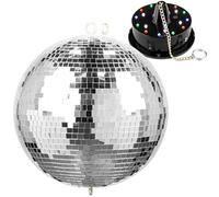 Fuzzix Pack Boule à Facettes 30cm Moteur LED RGB Disco Soirée