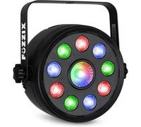 Fuzzix PLF15 Projecteur Party Par RGB DMX - 9 LEDs de 2W et 1 LED 6W avec Télécommande Noir