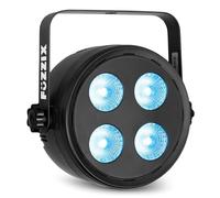 Fuzzix PLF20 Projecteur Party Par DMX - 4 LEDs de 12 Watts RGBAW-UV, Modes Automatique & Détection de la Musique, Télécommande Incluse, Idéal pour les DJs Mobiles, Bars/Restaurants