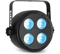 Fuzzix PLF20 Projecteur Party Par DMX - 4 LEDs de 12 Watts RGBAW-UV, Modes Automatique & Détection de la Musique Noir