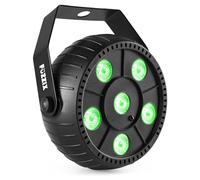 Fuzzix PLP10 Projecteur par LED avec Batterie Intégrée 6 x 2 Watts RVB, Jeu de Lumière, Lumière par LED, Télécommande Incluse, Mode Automatique, Port USB, Batterie Intégrée, Idéale pour Dj
