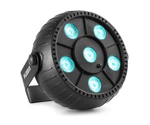 Fuzzix PLP10 Projecteur par LED avec Batterie Intégrée 6 x 2 Watts RVB, Jeu de Lumière, Lumière par LED, Télécommande Incluse, Mode Automatique, Port USB, Batterie Intégrée, Idéale pour Dj