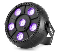 Fuzzix PLP14 - Lumière Noire LED avec Batterie Intégrée 6x 1 Watt, Projecteur LED, Télécommande Incluse, Port USB, Idéale pour les DJs pour Animer vos Soirées et Mettre l’ambiance