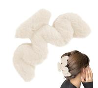 Fuzzy Claw Clip - Jumbo Jaw Clips, Soft Non Slip Hair Accessories, Faux M Shaped, Large Plush Jaw Clip, Wavy Hair Claw For Thin/Medium Thick Wig Big Clips For Women And Girls For Daily