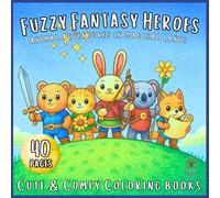 Fuzzy Fantasy Heroes: Whimsical Animal Heroes Exploring Magical Lands - Relaxing Coloring Fun for All Ages