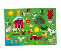 Fuzzy Felt Board for Toddlers 41.3x29.5 inch Farm Theme Felt Story Board Preschool Storytelling Wall Early Educational Sensor Toys for Boy Girl Birthday Story