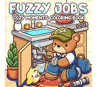 Fuzzy Jobs Coloring Book: Cute & Cozy Coloring Pages with Adorable Animal Workers at Work, Hygge Scenes for All Ages Relaxation & Creativity