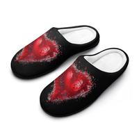 Fuzzy Pantoufles Cœur Rouge Jour Des Cœurs D'Amour Slippers XL