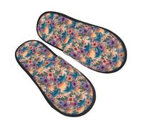 Fuzzy Pantoufles Dauphin Des Fleurs Hawaïen A Pantoufles | Pantoufle chauds chaussuresm maison Pour chambre à coucher Fête Camping