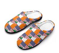 Fuzzy Pantoufles Drapeau Des États-Unis Et De L'Irlande Slippers | Pantoufle chauds chaussuresm antidérapantes Pour chambre à coucher Fête Hôtels
