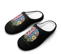 Fuzzy Pantoufles La Santé Mentale Compte Fleurs Cerveau Slippers S