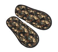 Fuzzy Pantoufles Plante Chimpanzé Rétro Pantoufles | Pantoufle duveteux Pantoufles En Peluche maison Pour chambre à coucher Fête Camping