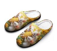 Fuzzy Pantoufles Rat Et Maïs Rigolos Slippers | Fuzzy pantoufles chauds Pantoufle doux Pour Hôtels Camping Fête