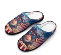 Fuzzy Pantoufles Singe Du 4 Juillet Slippers L