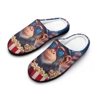 Fuzzy Pantoufles Singe Du 4 Juillet Slippers XL