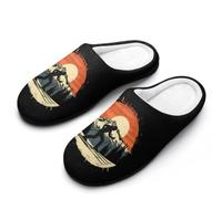 Fuzzy Pantoufles Skieur De Campagne Vintage Slippers | chaussuresm chauds Fuzzy pantoufles antidérapantes Pour Camping Hôtels Fête