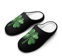 Fuzzy Pantoufles Trèfles À Quatre Feuilles, Saint-Patrick Slippers M