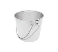 Fuzzy Puppy HDP-6 Seau Robuste avec poignée profilée, idéal pour Chiens, Chats et bestioles, niches, Coups, Cages en Acier Inoxydable, argenté, 6 litres