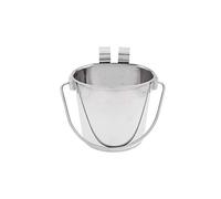 Fuzzy Puppy Pet Products Seau Plat Pelucheux avec Double Crochets, Ajustement Parfait sur Les Cages et Cages pour Chien, Chat et bestioles, en Acier Inoxydable Robuste | 2 litres (PN : FSP-2)