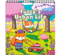 Fuzzy's Urban Life : Livre de Coloriage Cozy & Détente pour Adultes avec Adorables Animaux en Ville, Livre Simple pour Ados Anti-Stress & Pleine Conscience, Cadeau pour Femmes, Reliure Spirale