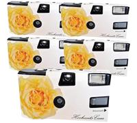 FV-Sonderleistung White Rose Lot de 5 appareils photo jetables avec flash 27 expositions 400 ASA Blanc