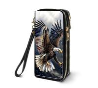 FVAENDHIO Portefeuille de grande capacité pour femme en cuir synthétique avec double fermeture éclair et sangle de poignet amovible pour smartphone/monnaie/carte/espèces, verset biblique John 14:6
