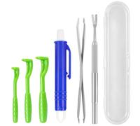 FVBKCOT Lot de 6 Pinces à Tiques avec Étui, Tire Tique Pince à Tiques en Acier Inoxydable, Crochet à Tique, pour Animaux Domestiques