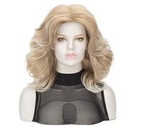 Fvcent Perruque Hatsune Miku des Années 80/70 Style Farrah Fawcett Blonde Disco pour Femmes - Accessoires de Mode (Mise en Évidence Dorée)