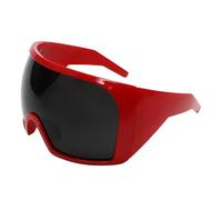 FVCTGHZ Lunettes de soleil surdimensionnées enveloppantes, verres incurvés futuristes, protection UV400, style années 2000, for femmes et hommes(RED 1PC)