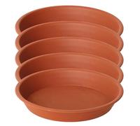 FVDZRFIE Soucoupe Pot Fleur Lot de 5 sous-Verres for Pots de Fleurs, diamètre 28 cm, soucoupes Rondes en Plastique for Plantes, idéales for Les Pots de Jardin et de Balcon.(Light Brown)