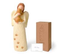 FVFDVAHO Souvenir Chien Décédé pour Statue Empreinte Chien et Ange, Cadeau Objets Commémoratifs Chiens, Cadeaux pour Les Amoureux des Chiens
