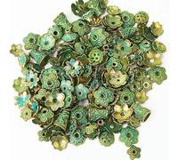 FVFIJH À propos de ce lot de 150 embouts de perles en or vert antique de style mixte pour la fabrication de bijoux, 4 à 15 mm, pour femmes, colliers, bracelets, accessoires de bricolage (par défaut)