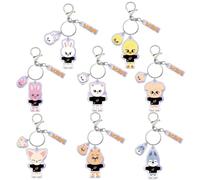 FVGYITG 8 Pièces Stray Kids Porte-Clés,Porte-Clés 3D Stray Kids Acrylique Animé Porte Clef Kawaii Anime Porte-Clés Sacs à Dos Décoration Pour Les Filles K-Pop Fans Enfants