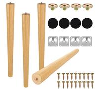 FVIEXE Lot de 4 pieds de table en bois de 40,6 cm, pieds de meubles en bois modernes du milieu du siècle, pieds de rechange pour table basse, table d'appoint, table de nuit, pieds de chaise de bureau,