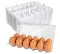 FVIEXE Lot de 40 cartons à œufs bon marché en vrac, chacun peut contenir 1 douzaine d'œufs (12 œufs), plateau en plastique pour œufs de poule, support pour œufs de poule, support pour pâturage