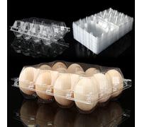 FVIEXE Lot de 48 cartons à œufs bon marché en vrac, chacun peut contenir 1 douzaine d'œufs (12 œufs), plateau en plastique pour œufs de poule, support pour œufs de poule, support pour pâturage