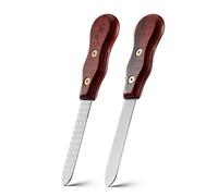 FVION 2Pcs Lime a Ongles en Acier Inoxydable, Limes a Ongles Professionnelle en Métal Double Face avec Poignée Antidérapante, Lime Ongles Professionnelle avec Étui en Cuir - Nail File (Rouge)