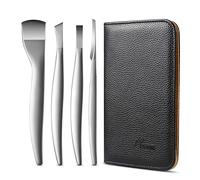 FVION 4Pcs Kits de Couteaux de Pédicure Professionnels, Couteau de Pédicure Couteau Racle Pied en Acier Kit Cors au Pied, Lame Pieds Pédicure pour Callosités aux Pieds