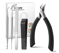 FVION Kit Professionnel de Manucure et Pédicure 5 Pièces - Coupe-Ongles pour Ongles Épais et Incarnés avec Lime à Ongles - Outils de Soin des Pieds et Mains en Acier Inoxydable