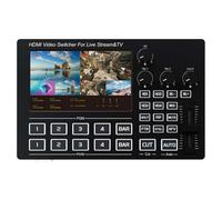 FVMECA Commutateur Vidéo HDMI 4 Voies pour Diffusion en Direct Écran Intégré De 5 Pouces 4 Entrées HDMI vers 2 Sorties 1920X1080@60Hz Et Prend en Charge La Norme HDCP1 4